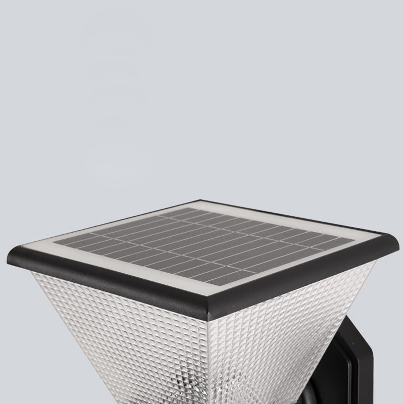 مصباح حائط LED من الألومنيوم بتصميم عصري بسيط مقاوم للماء بشكل مربع دائري للطاقة الشمسية للاستخدام في الفناء الخارجي 