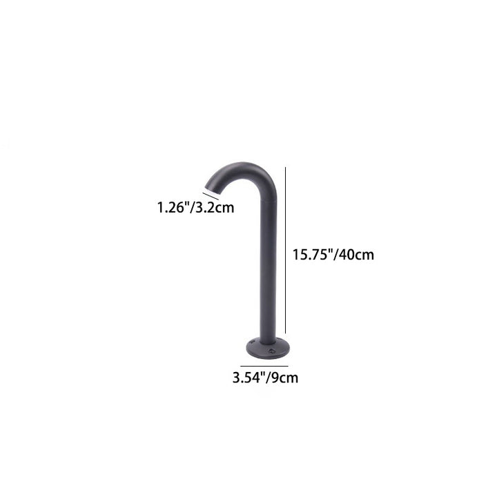 Lumière extérieure LED en aluminium pour jardin, poteau cylindrique incurvé étanche, simplicité moderne 