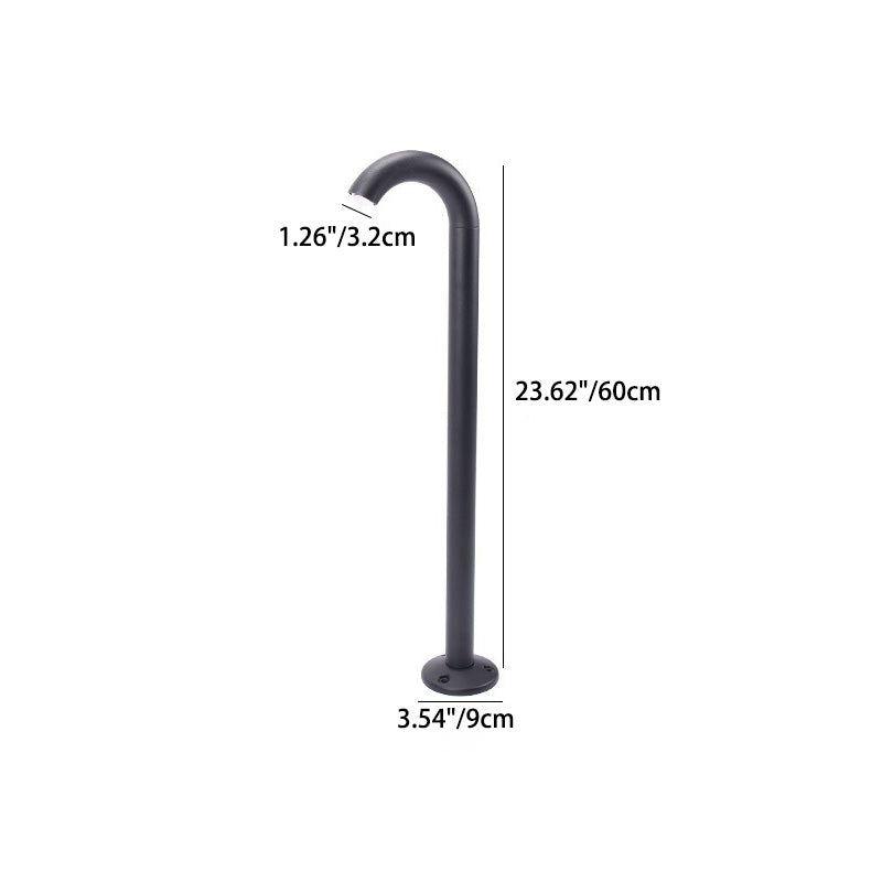 Lumière extérieure LED en aluminium pour jardin, poteau cylindrique incurvé étanche, simplicité moderne 