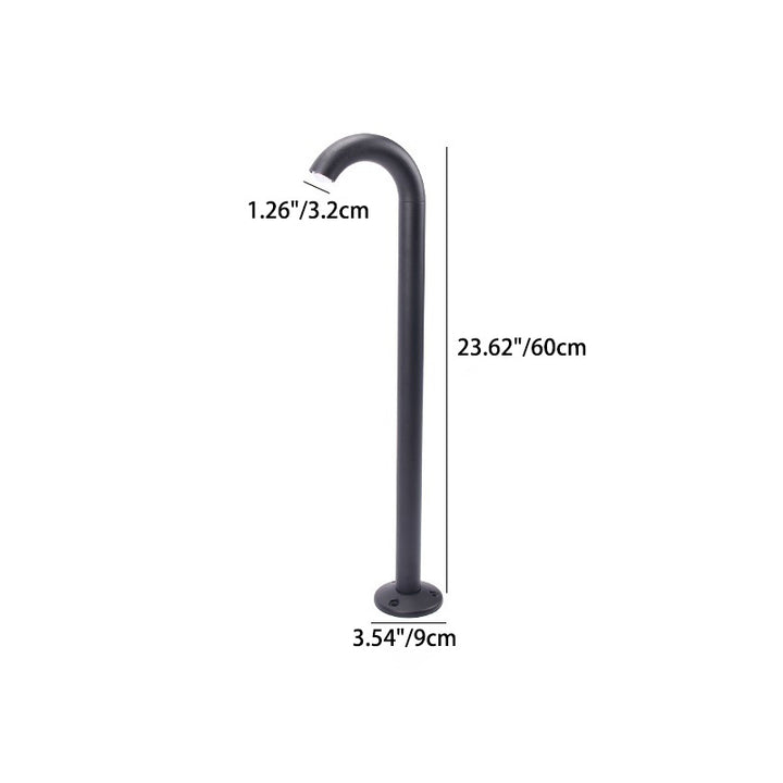 Lumière extérieure LED en aluminium pour jardin, poteau cylindrique incurvé étanche, simplicité moderne 
