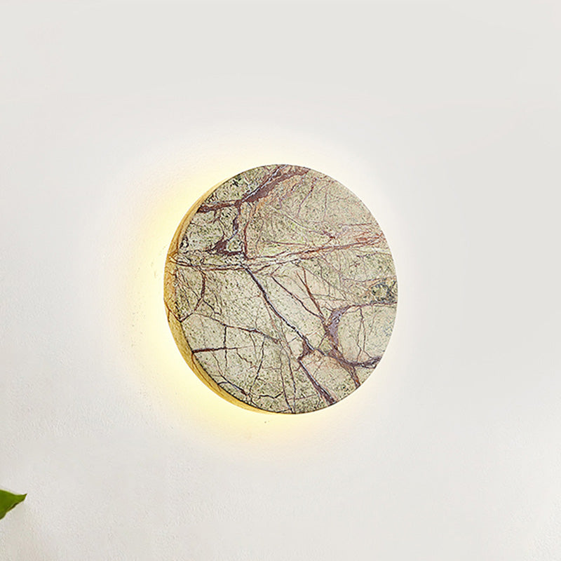 Lámpara de pared LED de mármol redonda nórdica contemporánea para sala de estar 