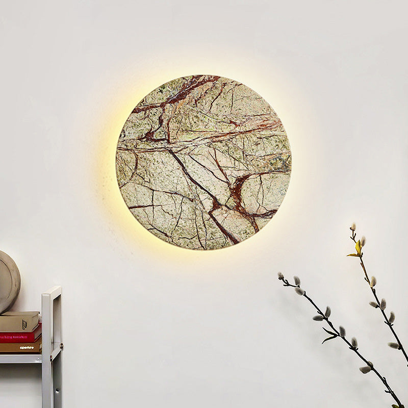 Lámpara de pared LED de mármol redonda nórdica contemporánea para sala de estar 