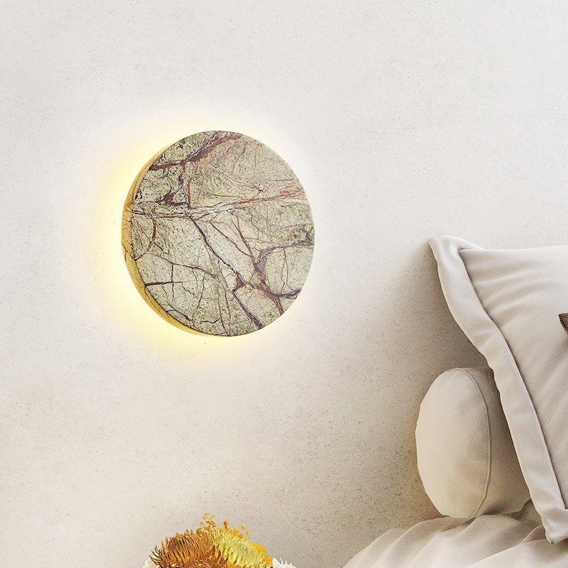 Lámpara de pared LED de mármol redonda nórdica contemporánea para sala de estar 