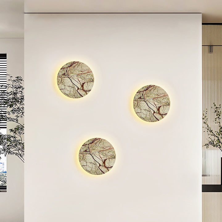 Lámpara de pared LED de mármol redonda nórdica contemporánea para sala de estar 