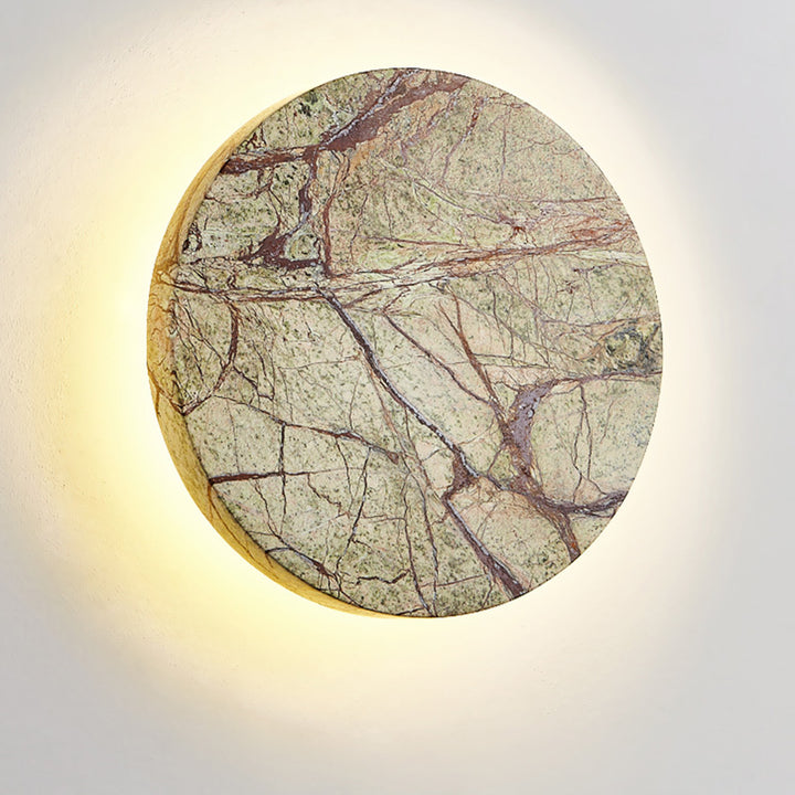 Lámpara de pared LED de mármol redonda nórdica contemporánea para sala de estar 