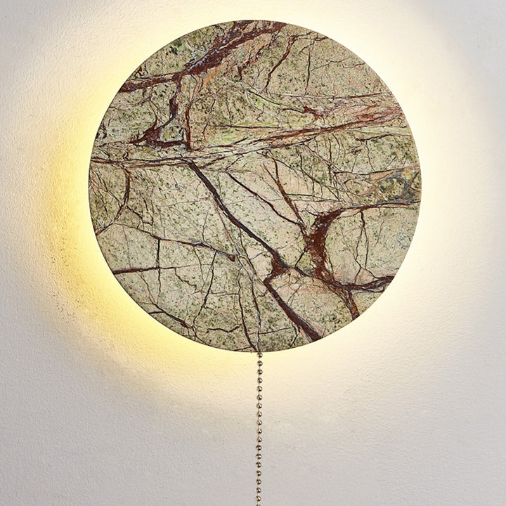 Lámpara de pared LED de mármol redonda nórdica contemporánea para sala de estar 