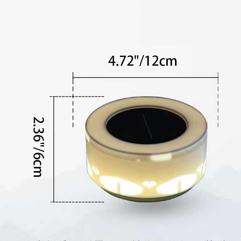 Moderne Art Deco Solar Runde Aushöhlen Blume Muster Kunststoff LED Außenleuchte Für Garten 