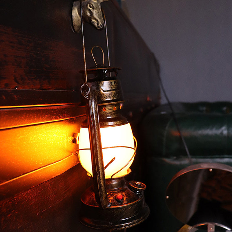 Traditionelle Vintage Runde Pferd Lampe Eisen Acryl LED Tisch Lampe Für Wohnzimmer 