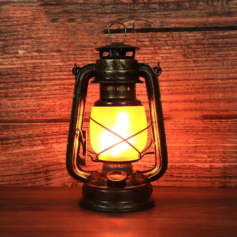 Traditionelle Vintage Runde Pferd Lampe Eisen Acryl LED Tisch Lampe Für Wohnzimmer 
