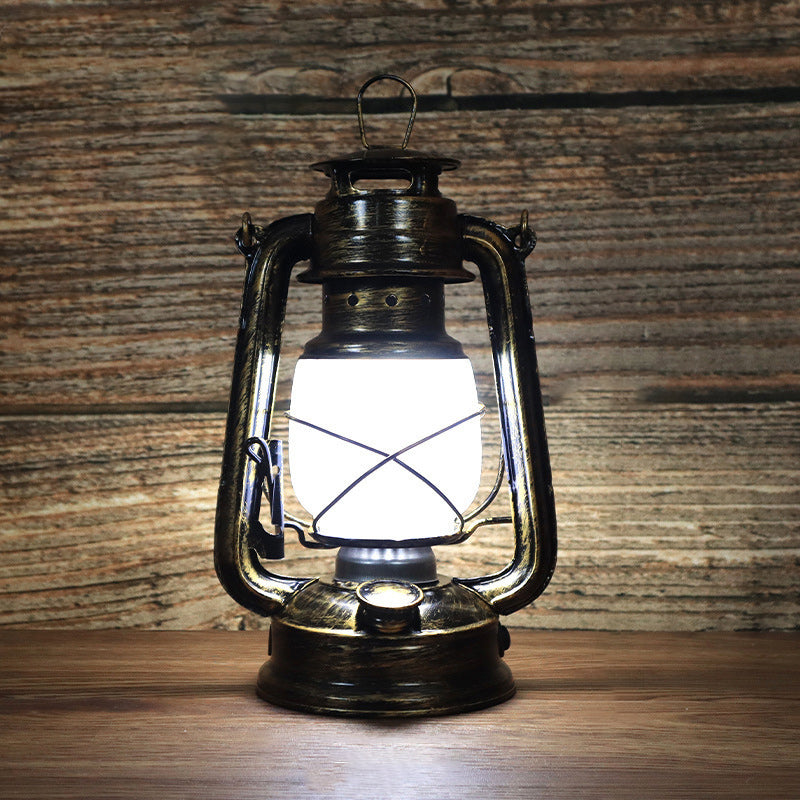 Traditionelle Vintage Runde Pferd Lampe Eisen Acryl LED Tisch Lampe Für Wohnzimmer 