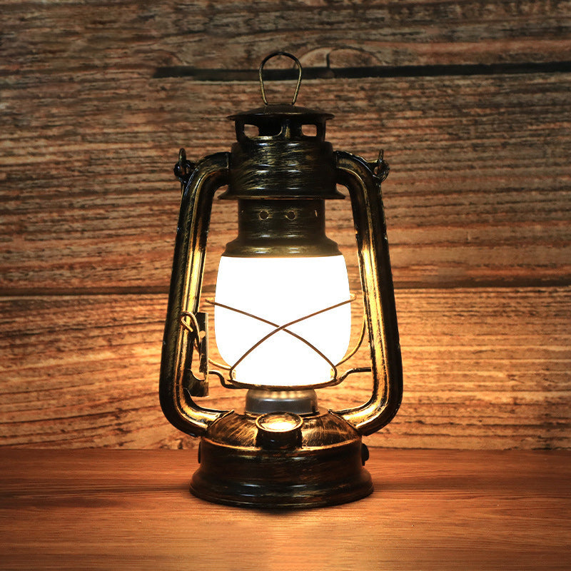 Traditionelle Vintage Runde Pferd Lampe Eisen Acryl LED Tisch Lampe Für Wohnzimmer 