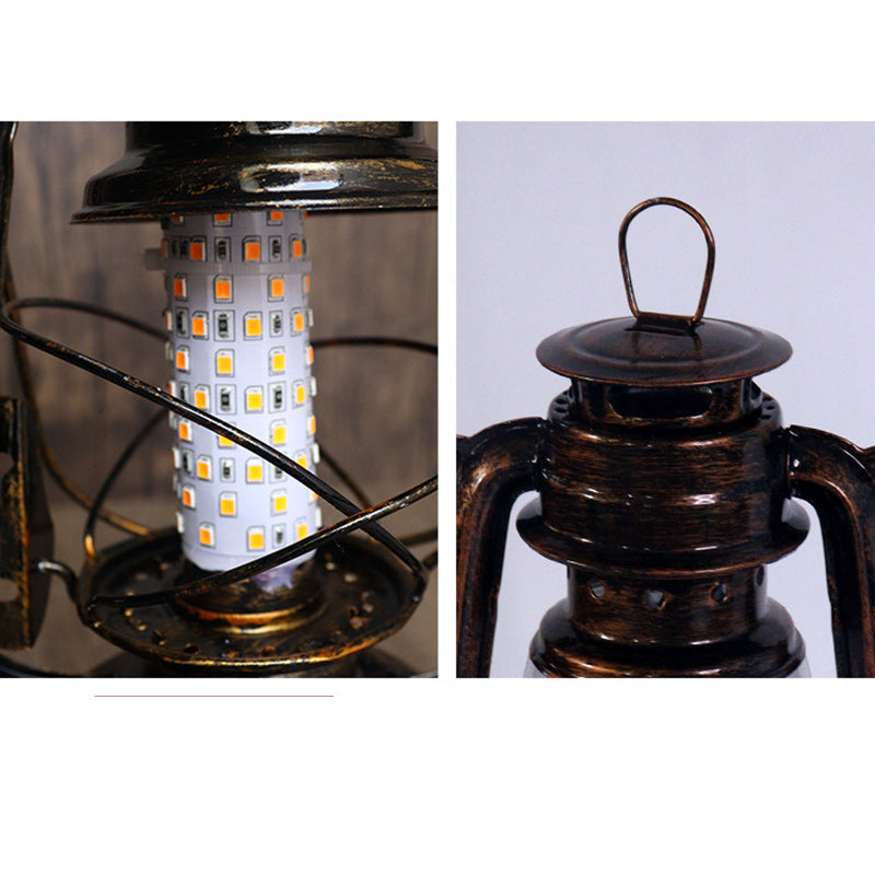 Traditionelle Vintage Runde Pferd Lampe Eisen Acryl LED Tisch Lampe Für Wohnzimmer 