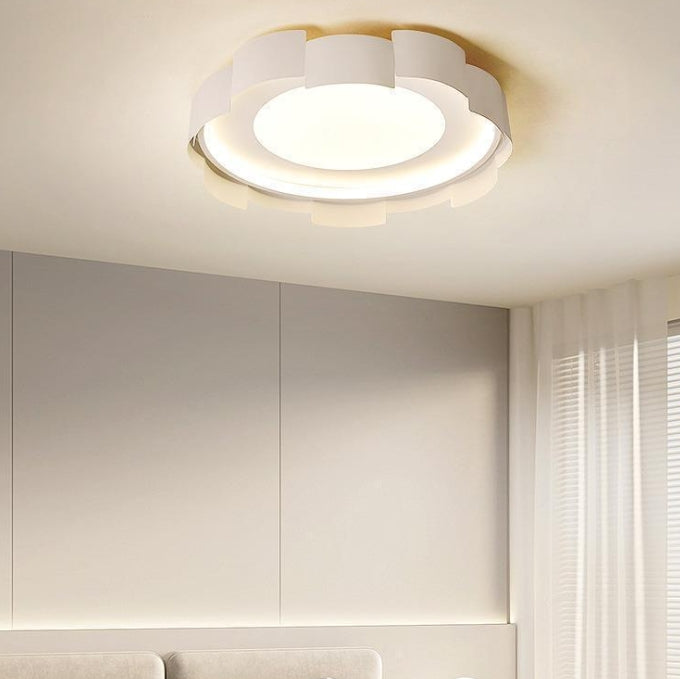 Plafonnier LED rond en fer et acrylique minimaliste moderne pour chambre à coucher 