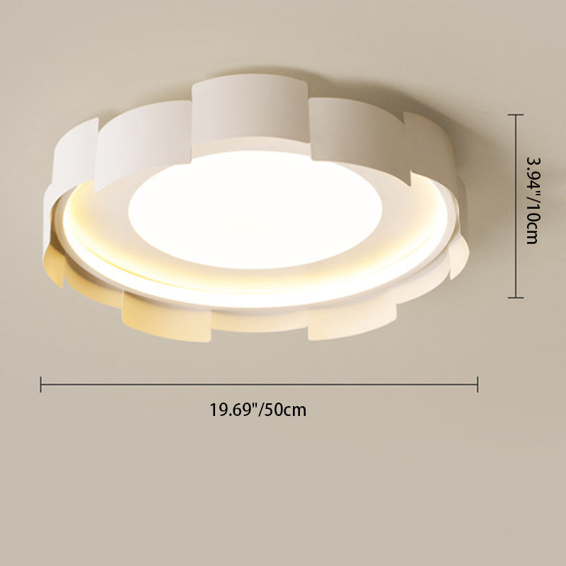 Plafonnier LED rond en fer et acrylique minimaliste moderne pour chambre à coucher 