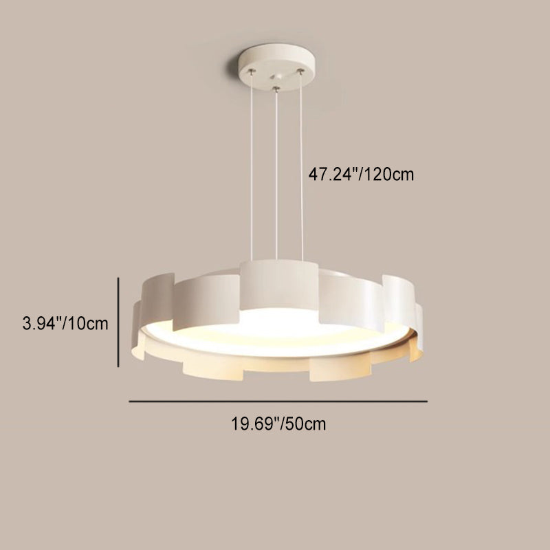 Moderne minimalistische runde Blume Eisen Acryl LED Pendelleuchte für Wohnzimmer 