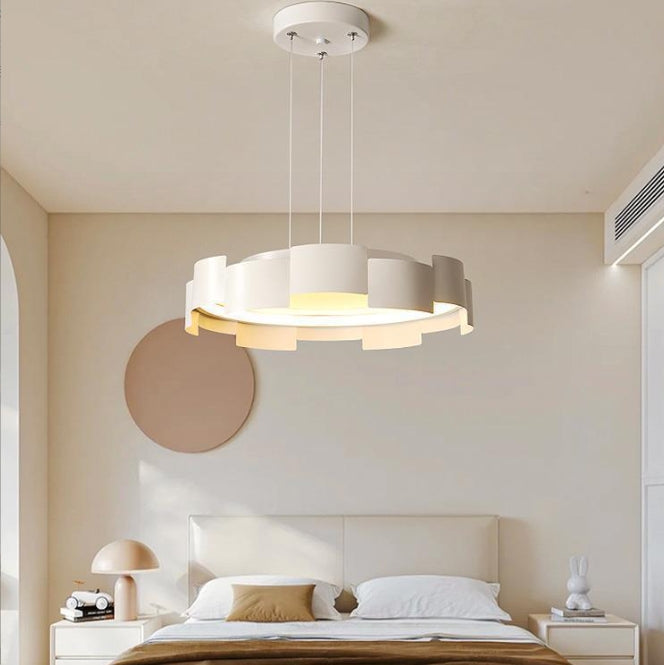 Moderne minimalistische runde Blume Eisen Acryl LED Pendelleuchte für Wohnzimmer 