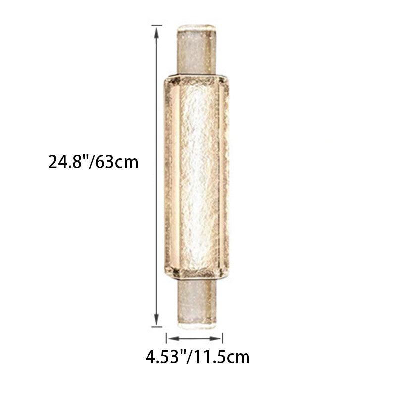 Applique Murale Moderne en Verre et Fer Cylindrique de Luxe avec LED pour Salon 