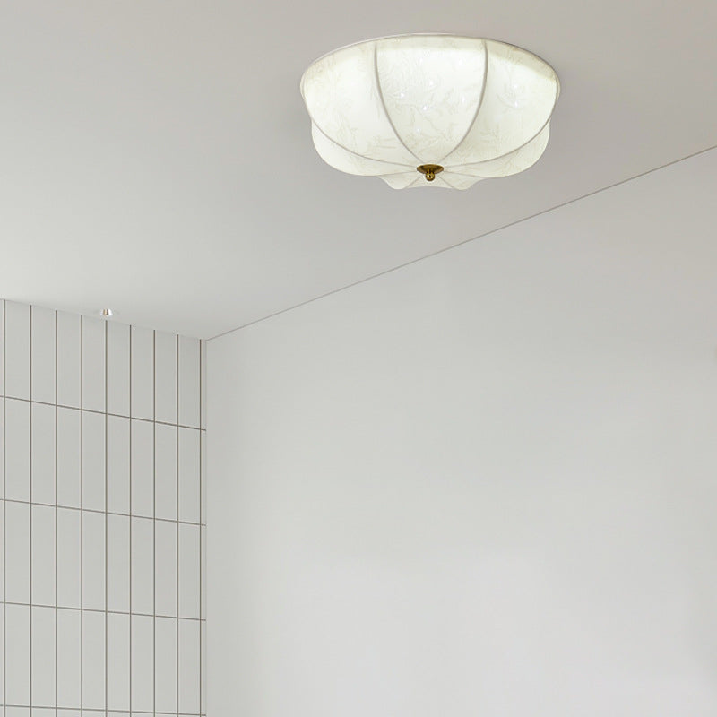 Plafonnier traditionnel rond en tissu imprimé en fer à 3/4/5 lumières pour chambre 