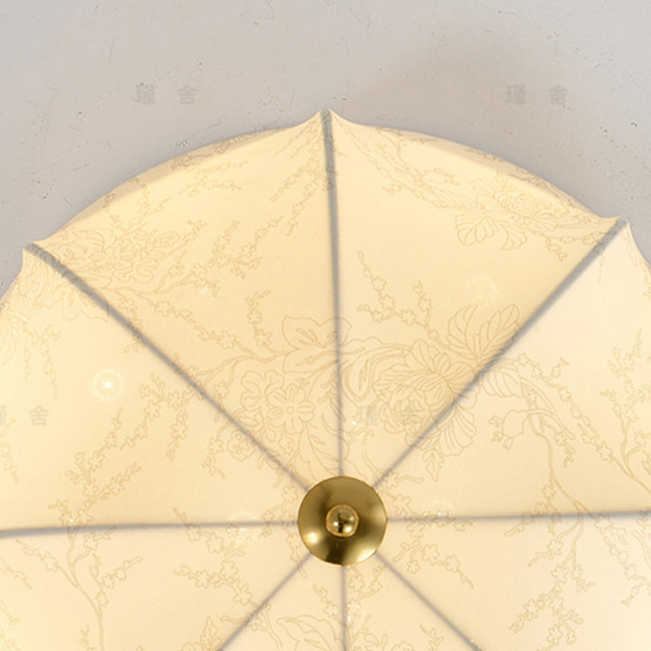Plafonnier traditionnel rond en tissu imprimé en fer à 3/4/5 lumières pour chambre 