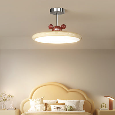 Zeitgenössische kreative runde Scheibeneisen PE LED Pendelleuchte für Wohnzimmer 