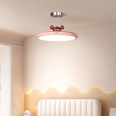 Zeitgenössische kreative runde Scheibeneisen PE LED Pendelleuchte für Wohnzimmer 