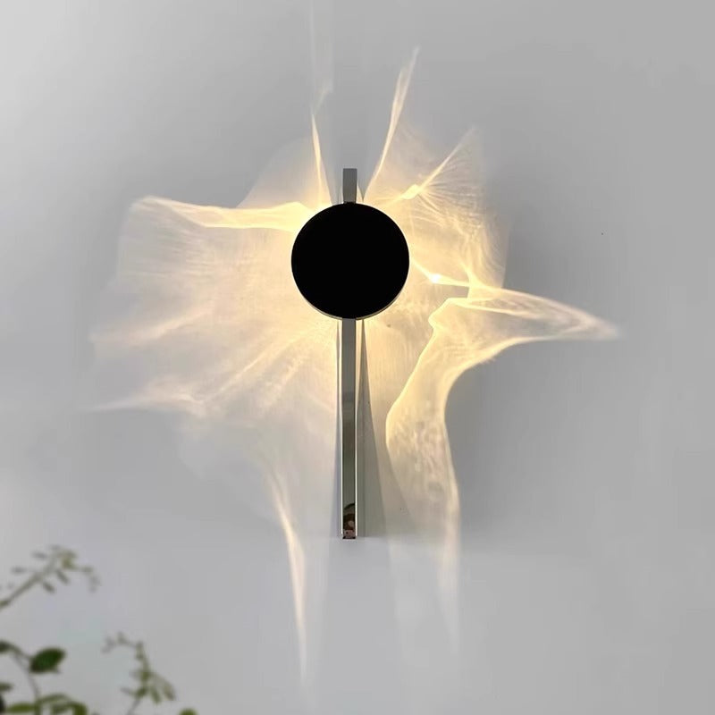 Zeitgenössische kreative rechteckige runde Ripple Light Aluminium Edelstahl Wandleuchte Lampe für Wohnzimmer 
