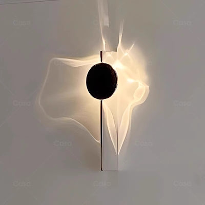 Zeitgenössische kreative rechteckige runde Ripple Light Aluminium Edelstahl Wandleuchte Lampe für Wohnzimmer 