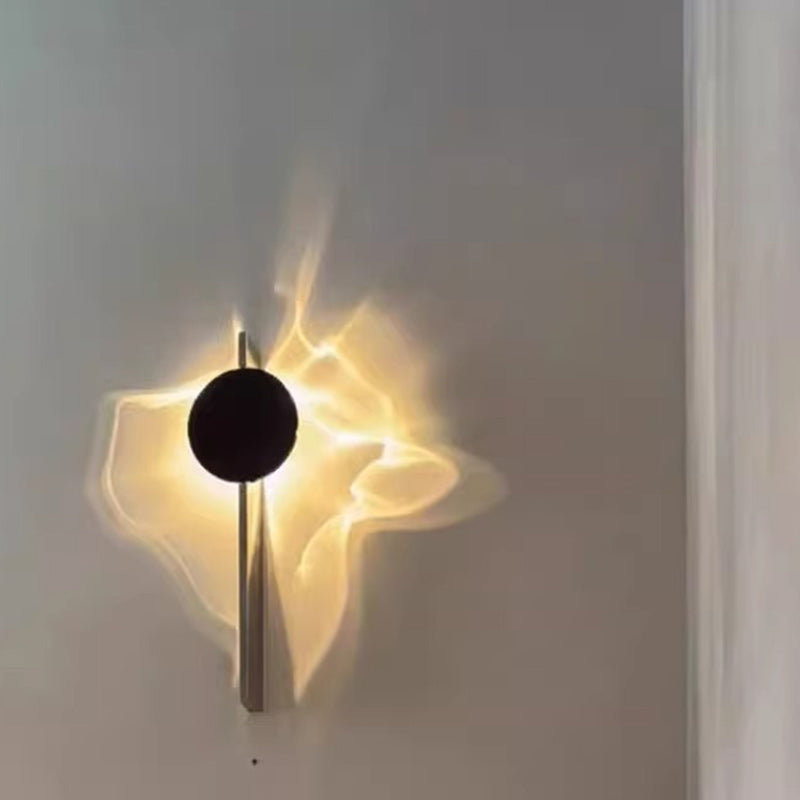 Zeitgenössische kreative rechteckige runde Ripple Light Aluminium Edelstahl Wandleuchte Lampe für Wohnzimmer 