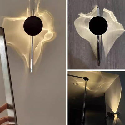 Zeitgenössische kreative rechteckige runde Ripple Light Aluminium Edelstahl Wandleuchte Lampe für Wohnzimmer 