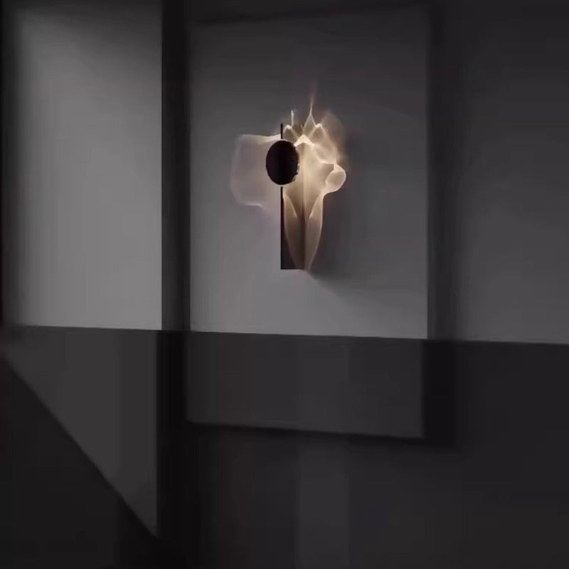 Zeitgenössische kreative rechteckige runde Ripple Light Aluminium Edelstahl Wandleuchte Lampe für Wohnzimmer 
