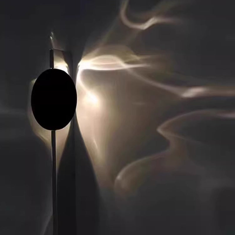 Zeitgenössische kreative rechteckige runde Ripple Light Aluminium Edelstahl Wandleuchte Lampe für Wohnzimmer 
