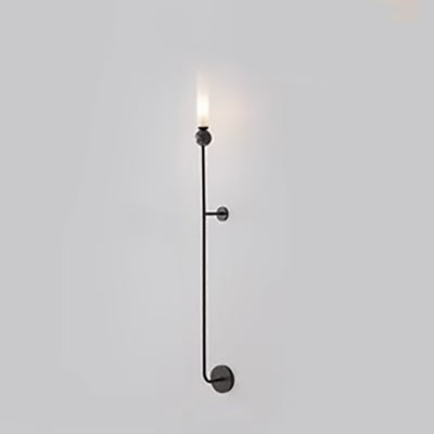 Applique murale moderne de luxe à cylindre long en cuivre et marbre avec 1 lumière pour salon 