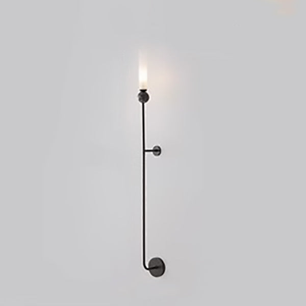 Applique murale moderne de luxe à cylindre long en cuivre et marbre avec 1 lumière pour salon 