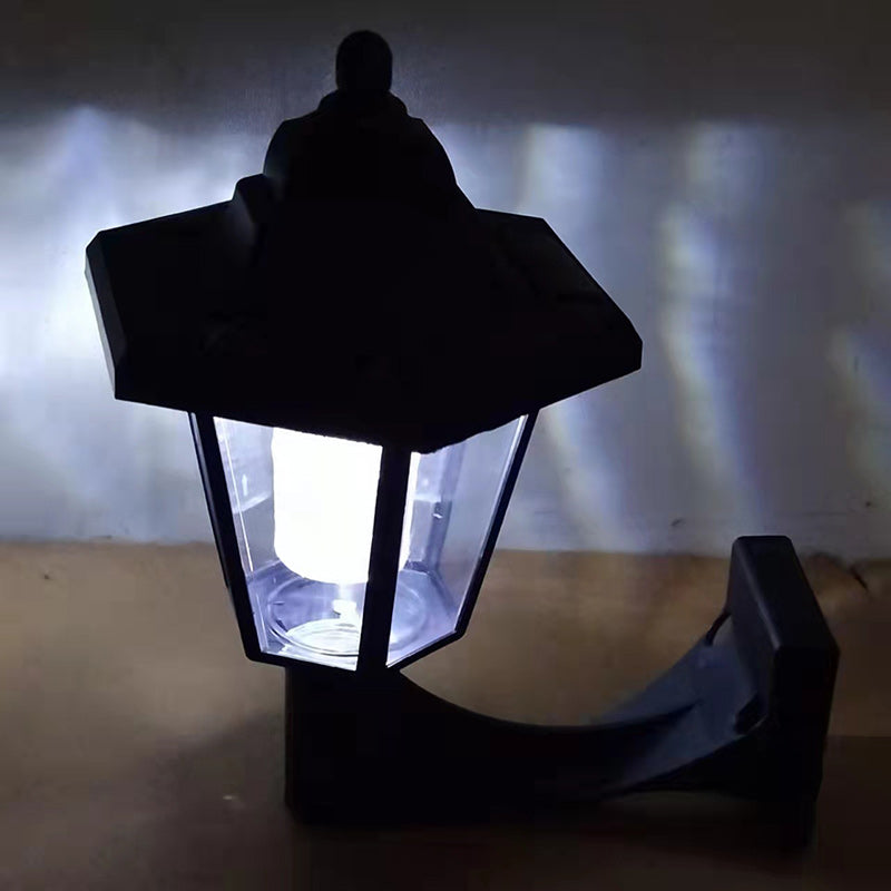 Lámpara de Aplique de Pared LED de Plástico Hexagonal Impermeable Solar de Simplicidad Moderna para Patio Exterior 
