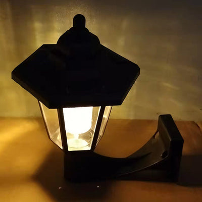 Lámpara de Aplique de Pared LED de Plástico Hexagonal Impermeable Solar de Simplicidad Moderna para Patio Exterior 