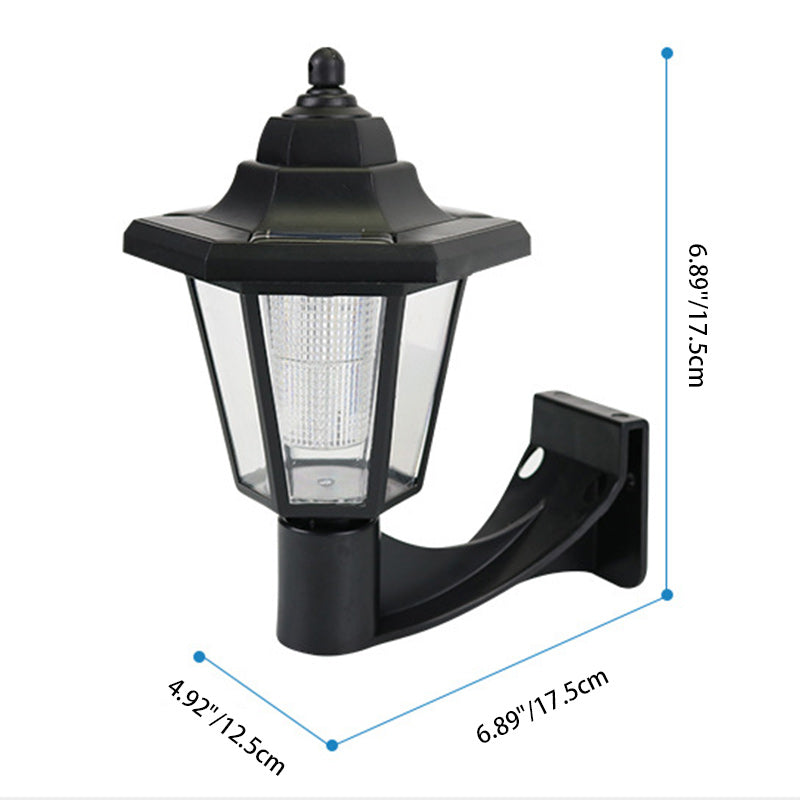 Lámpara de Aplique de Pared LED de Plástico Hexagonal Impermeable Solar de Simplicidad Moderna para Patio Exterior 