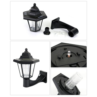 Lámpara de Aplique de Pared LED de Plástico Hexagonal Impermeable Solar de Simplicidad Moderna para Patio Exterior 