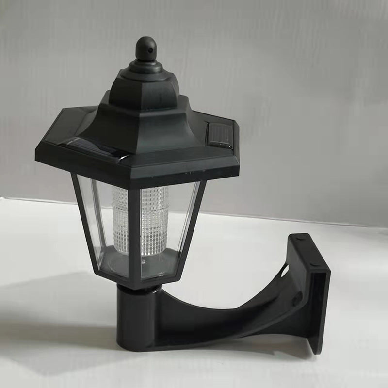 Lámpara de Aplique de Pared LED de Plástico Hexagonal Impermeable Solar de Simplicidad Moderna para Patio Exterior 