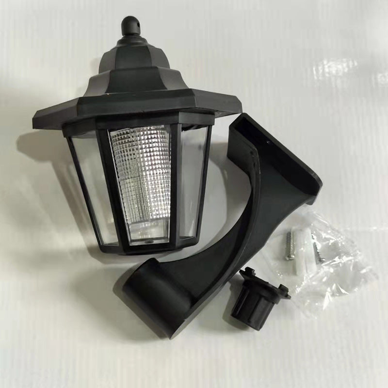 Lámpara de Aplique de Pared LED de Plástico Hexagonal Impermeable Solar de Simplicidad Moderna para Patio Exterior 