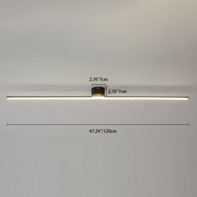Moderne minimalistische lange Streifen Runde Eisen Aluminium Silikon LED Semi-Flush Mount Deckenleuchte für Wohnzimmer 
