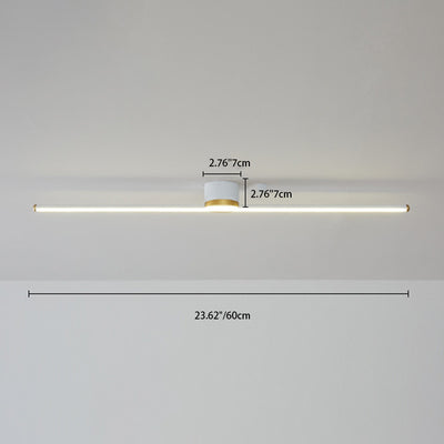 Moderne minimalistische lange Streifen Runde Eisen Aluminium Silikon LED Semi-Flush Mount Deckenleuchte für Wohnzimmer 
