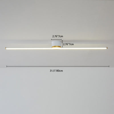 Moderne minimalistische lange Streifen Runde Eisen Aluminium Silikon LED Semi-Flush Mount Deckenleuchte für Wohnzimmer 