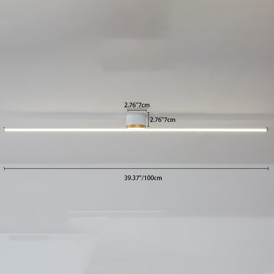 Moderne minimalistische lange Streifen Runde Eisen Aluminium Silikon LED Semi-Flush Mount Deckenleuchte für Wohnzimmer 