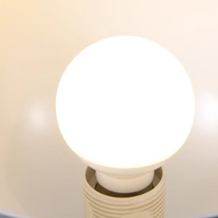 Moderne minimalistische runde Kuppel Eisen Holz 1-Licht Semi-Flush Mount Deckenleuchte für Wohnzimmer 