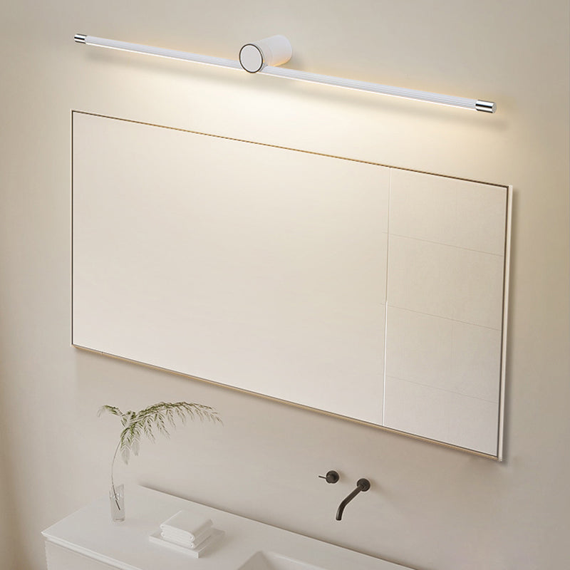 Applique Murale Moderne Minimaliste Long Cylindre en Aluminium et Fer avec LED pour Salle de Bain 