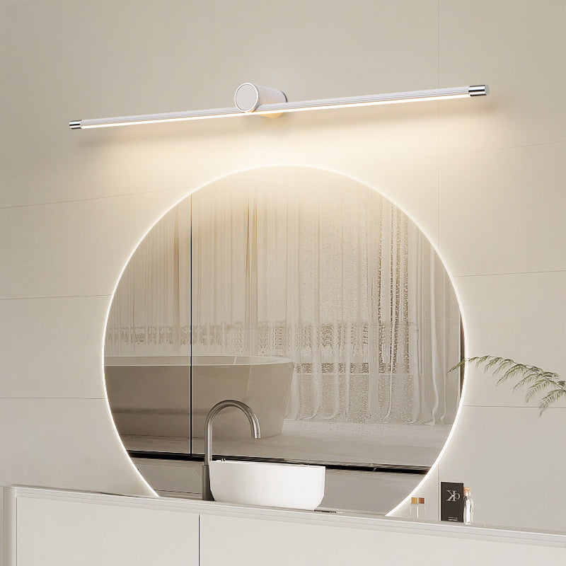 Applique Murale Moderne Minimaliste Long Cylindre en Aluminium et Fer avec LED pour Salle de Bain 