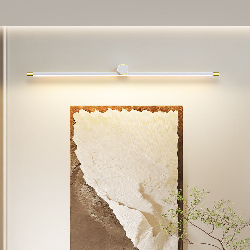 Applique Murale Moderne Minimaliste Long Cylindre en Aluminium et Fer avec LED pour Salle de Bain 