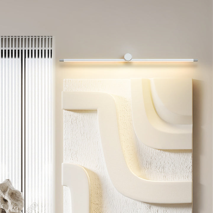 Applique Murale Moderne Minimaliste Long Cylindre en Aluminium et Fer avec LED pour Salle de Bain 