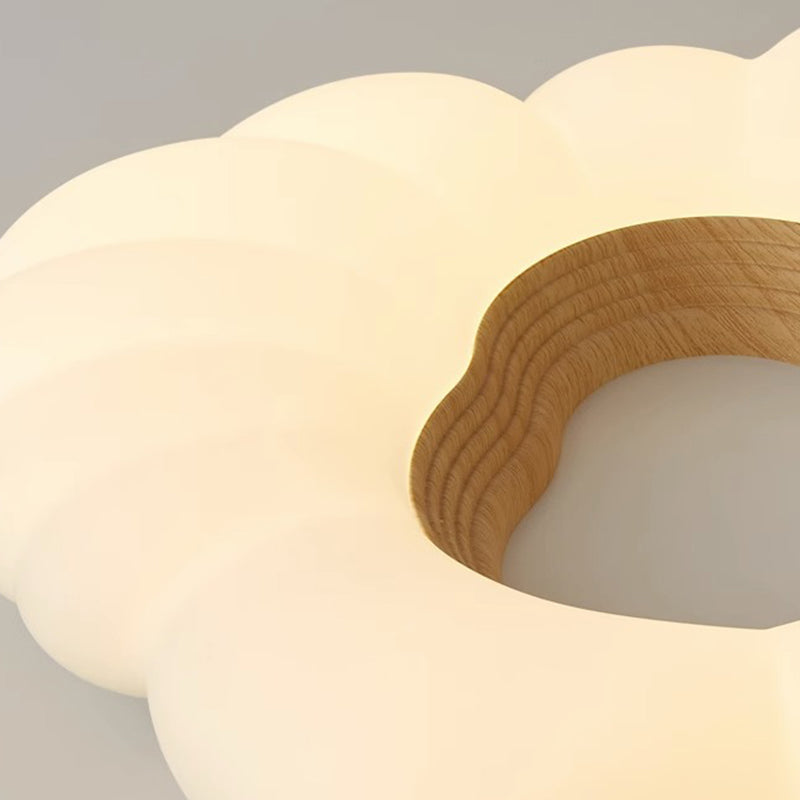Plafonnier LED en fer et plastique nuages crémeux nordiques contemporains pour chambre à coucher 