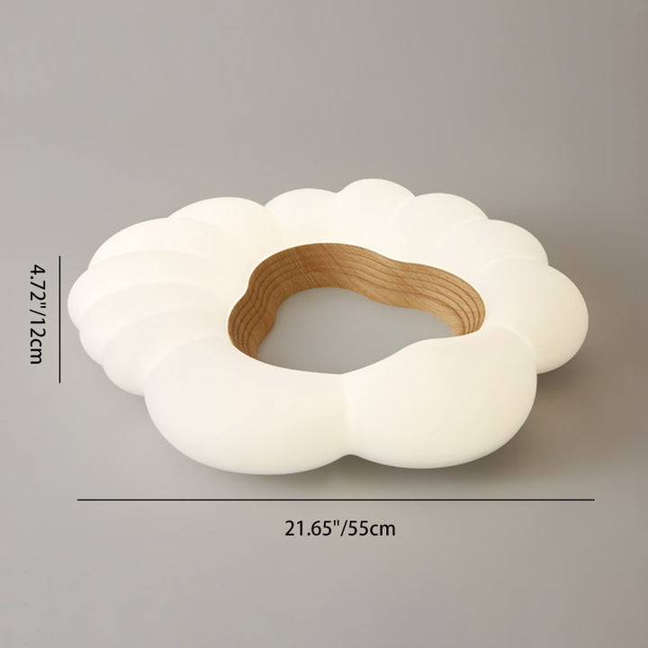 Plafonnier LED en fer et plastique nuages crémeux nordiques contemporains pour chambre à coucher 